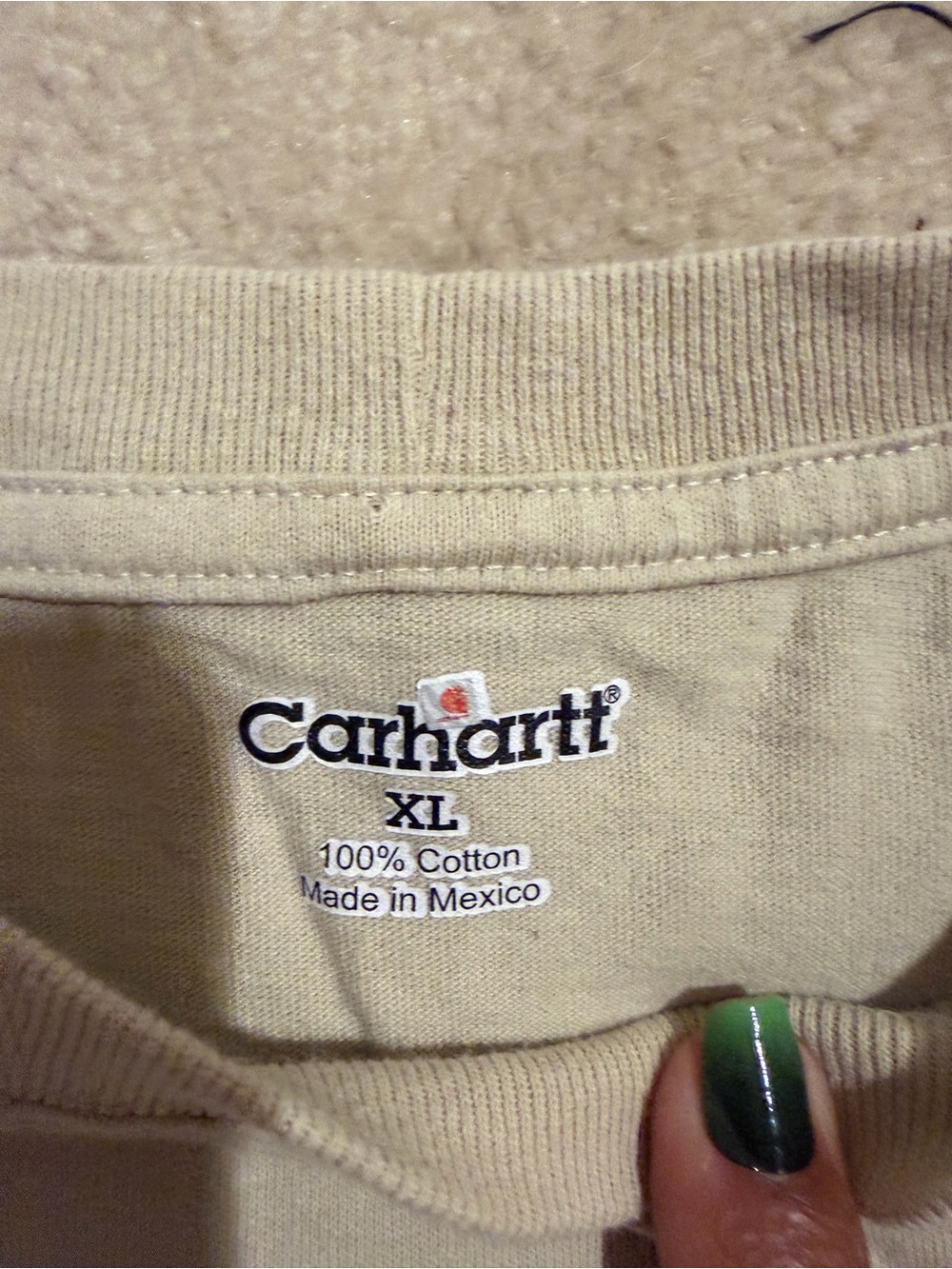 Carhartt XL Beige Crewneck T-Shirt with pocket